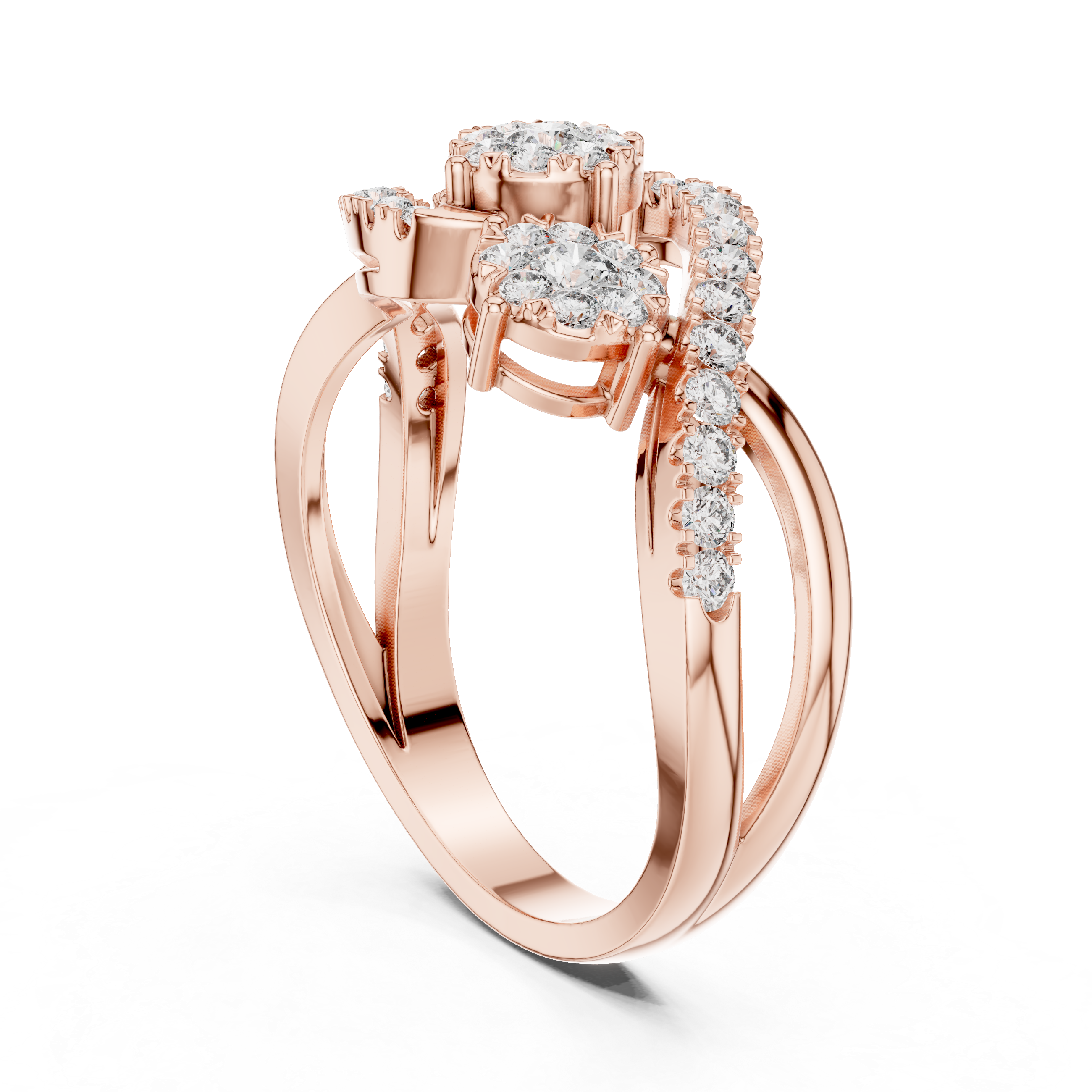Opalescent lab grown diamond women's ring