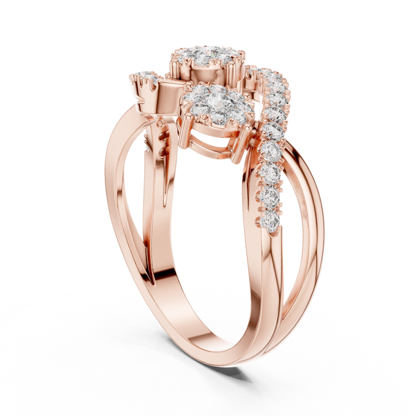 Opalescent lab grown diamond women's ring
