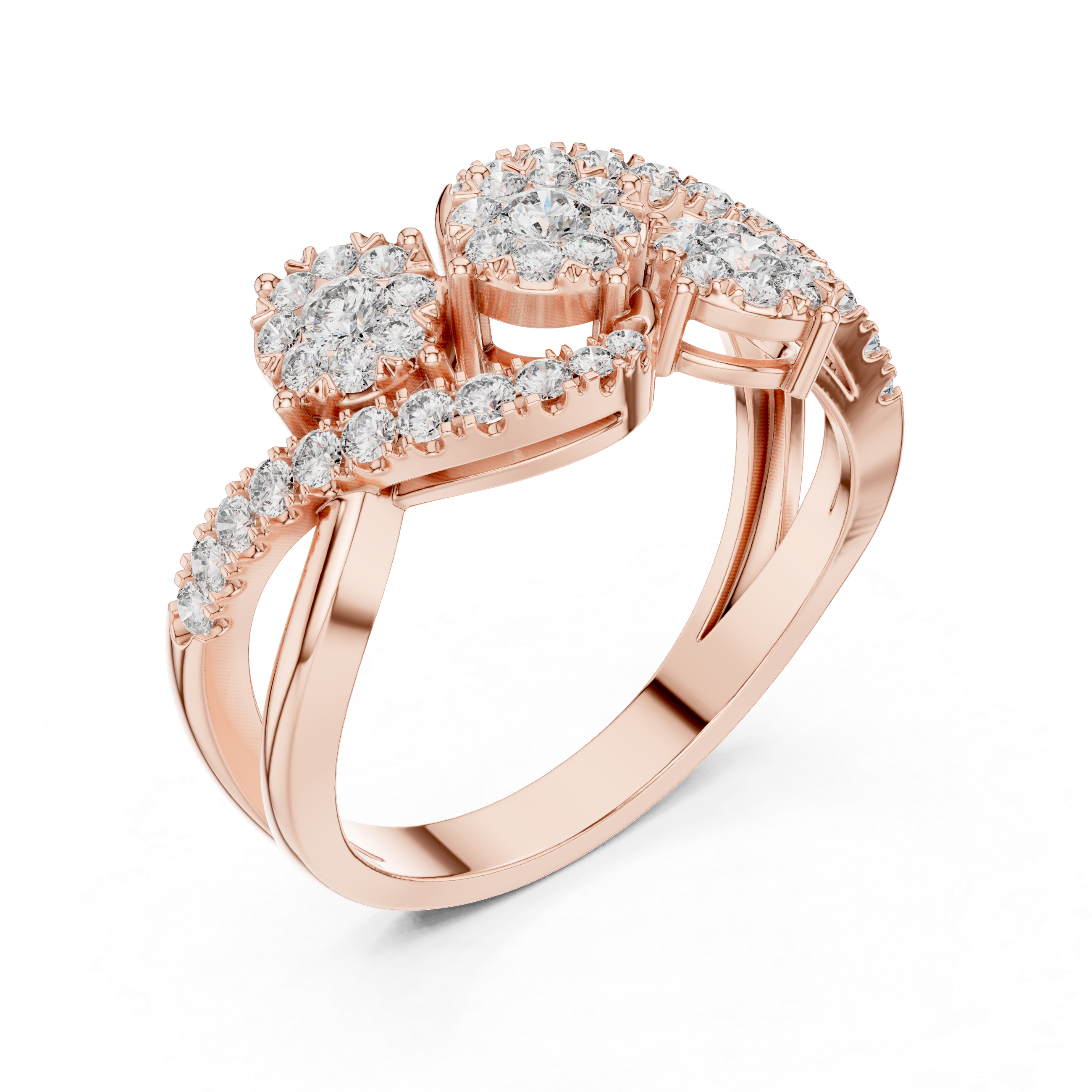 Opalescent lab grown diamond women's ring