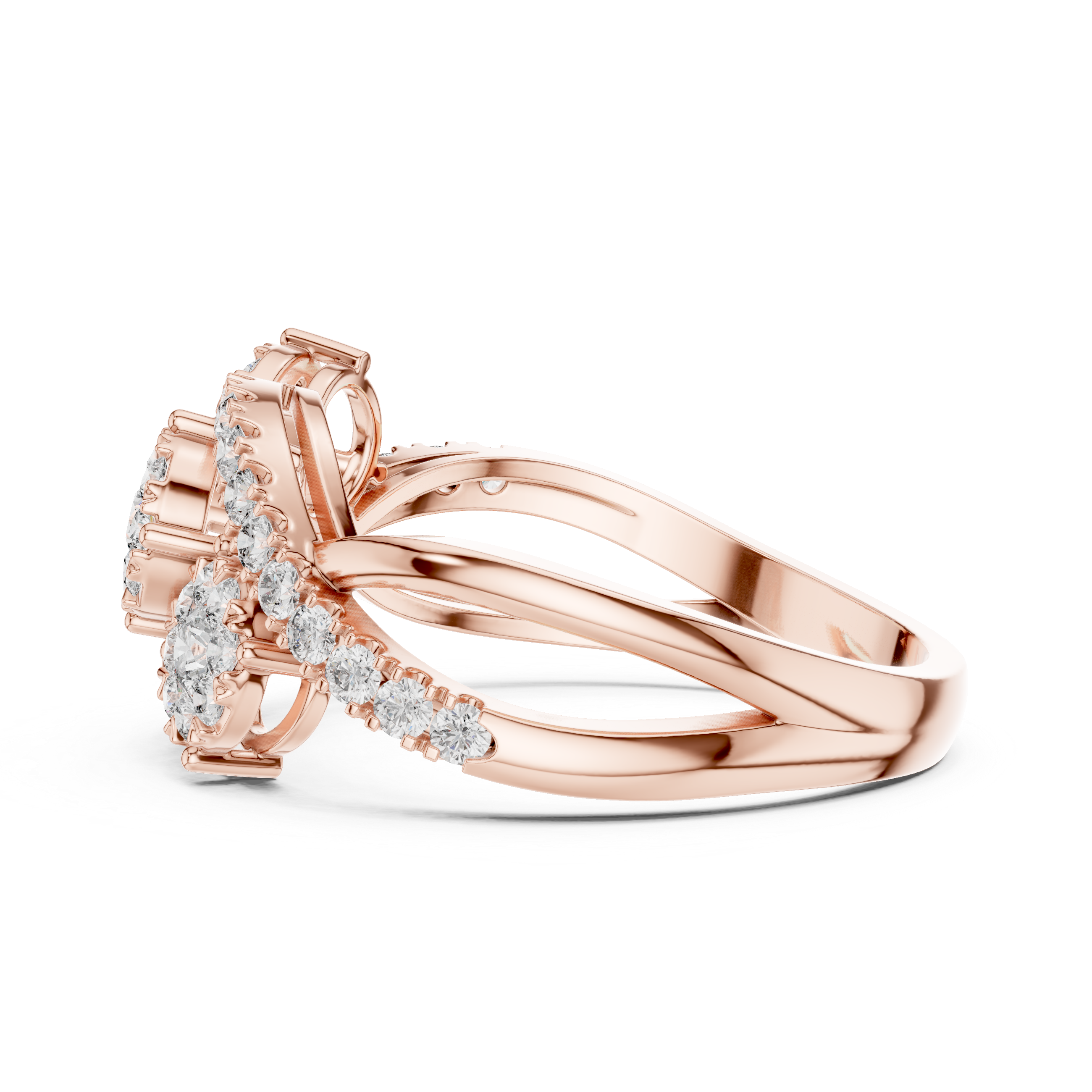 Opalescent lab grown diamond women's ring