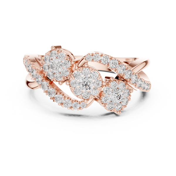 Opalescent lab grown diamond women's ring
