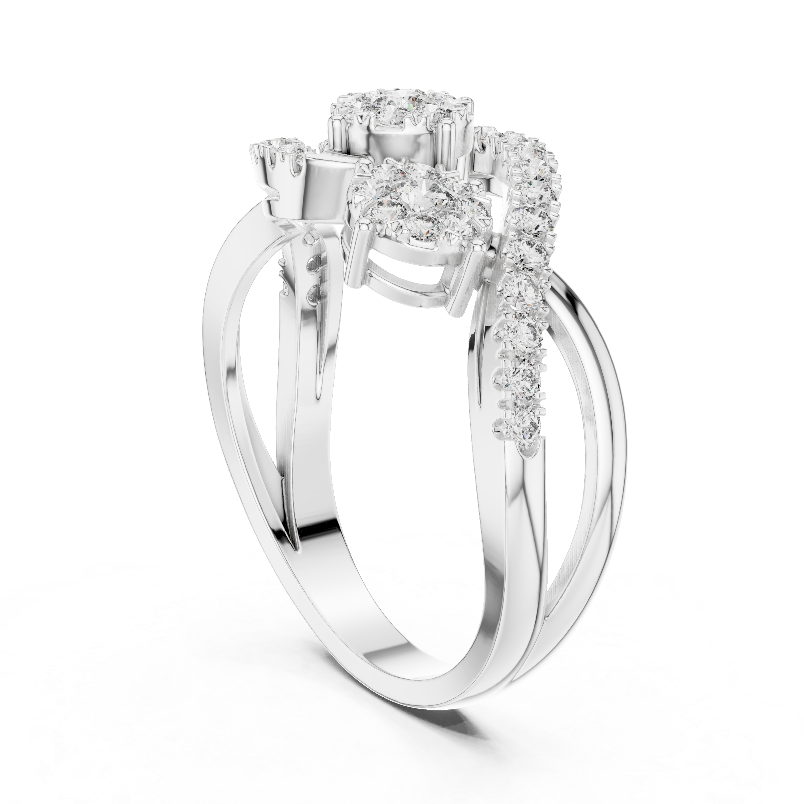 Opalescent lab grown diamond women's ring