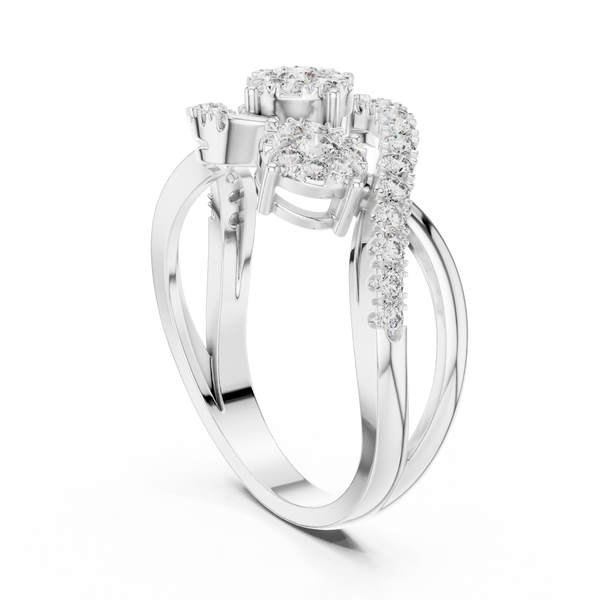 Opalescent lab grown diamond women's ring