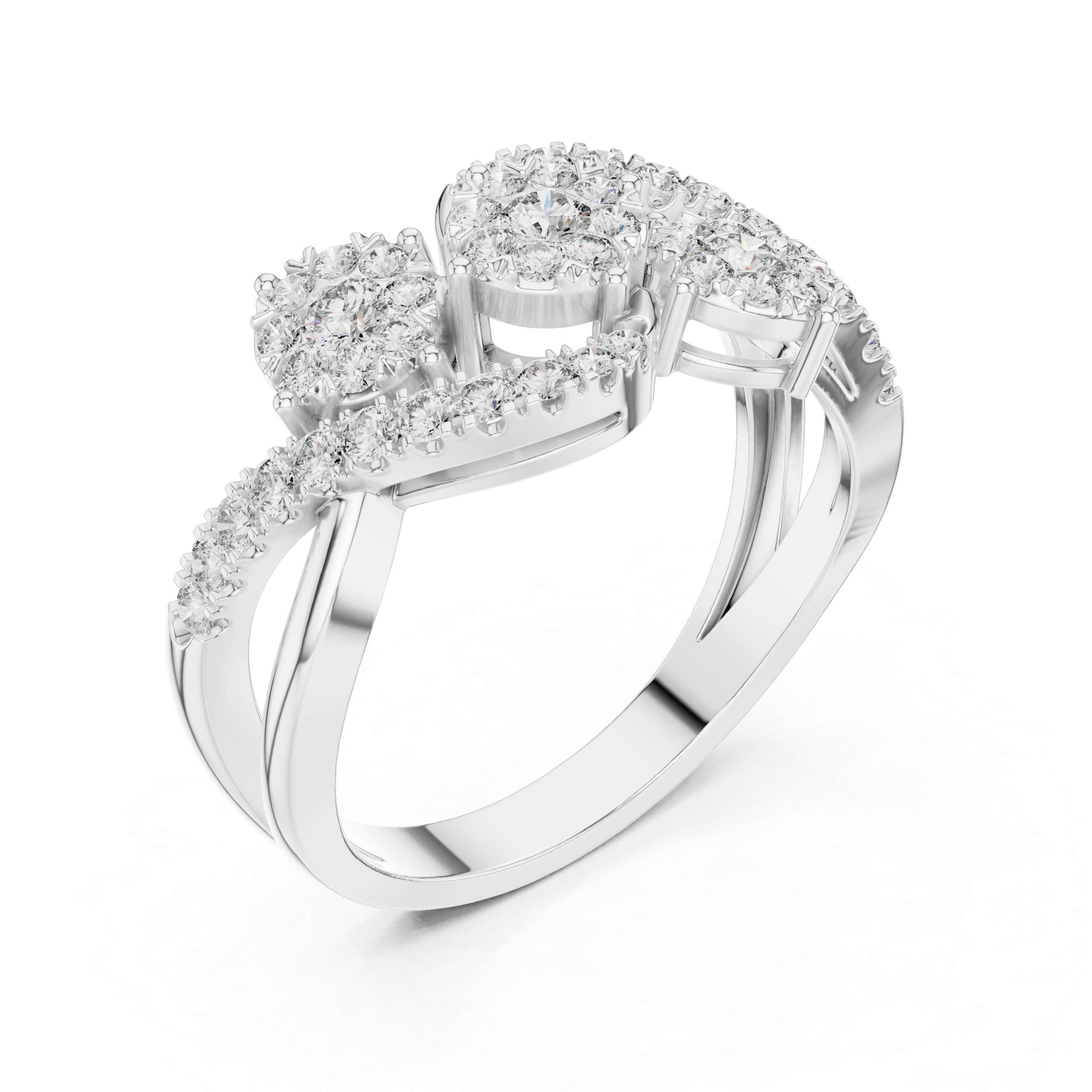 Opalescent lab grown diamond women's ring