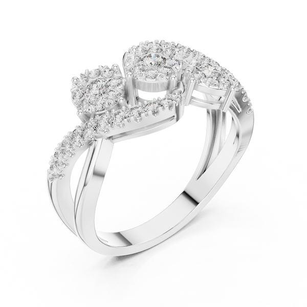 Opalescent lab grown diamond women's ring