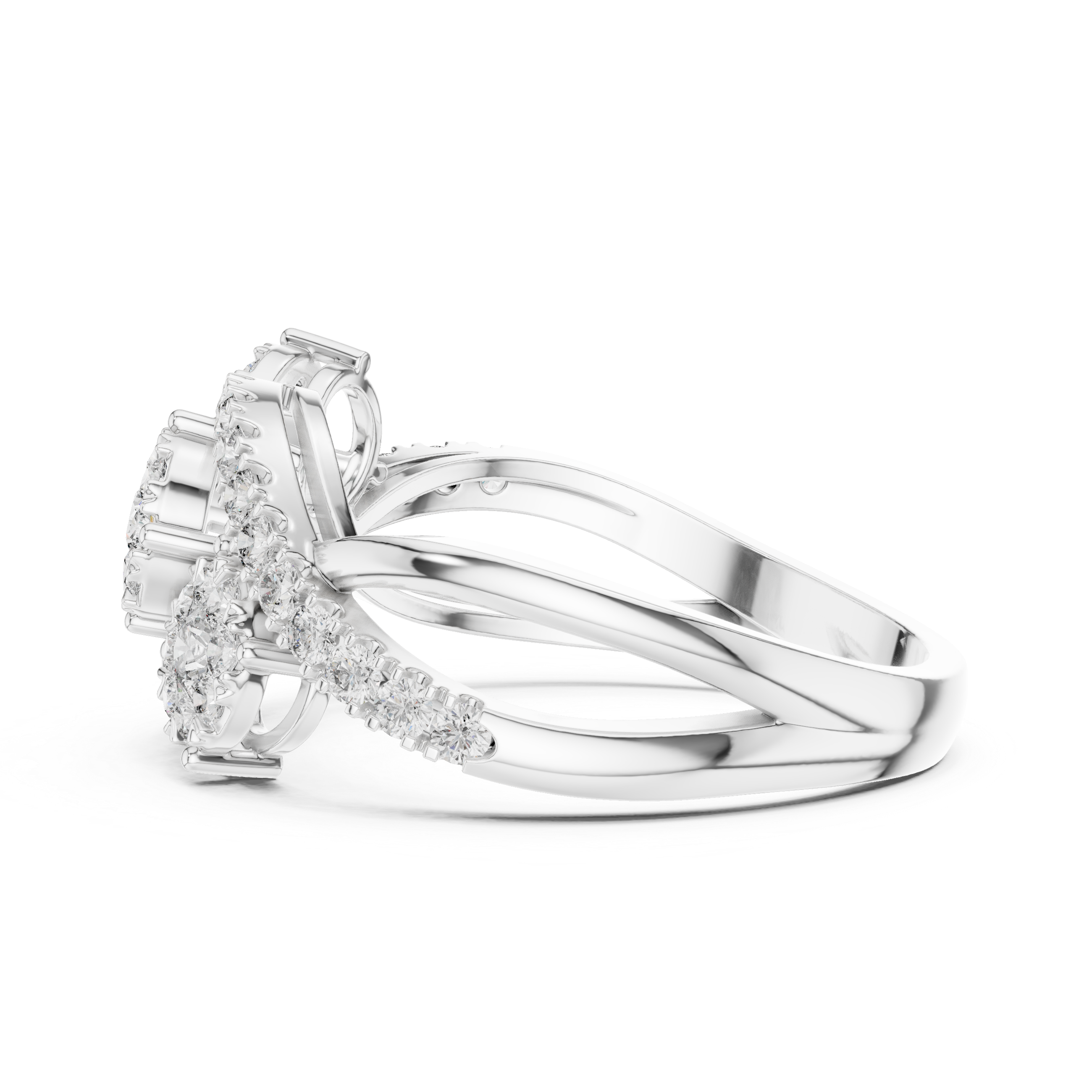 Opalescent lab grown diamond women's ring