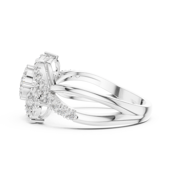 Opalescent lab grown diamond women's ring