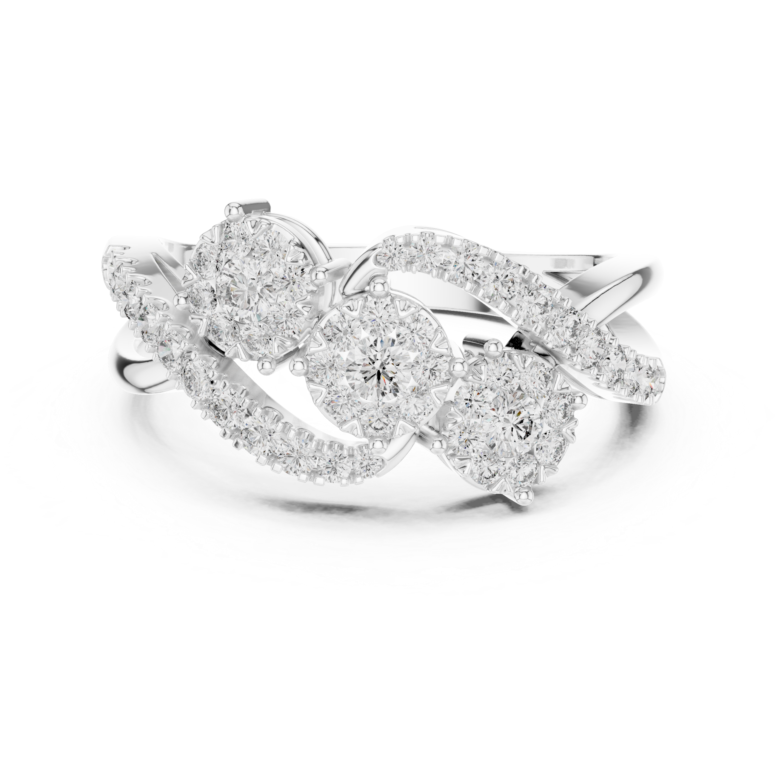 Opalescent lab grown diamond women's ring