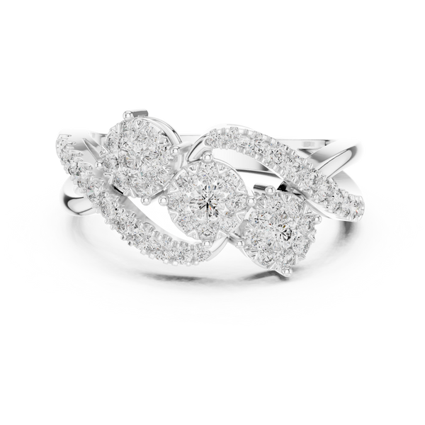 Opalescent lab grown diamond women's ring