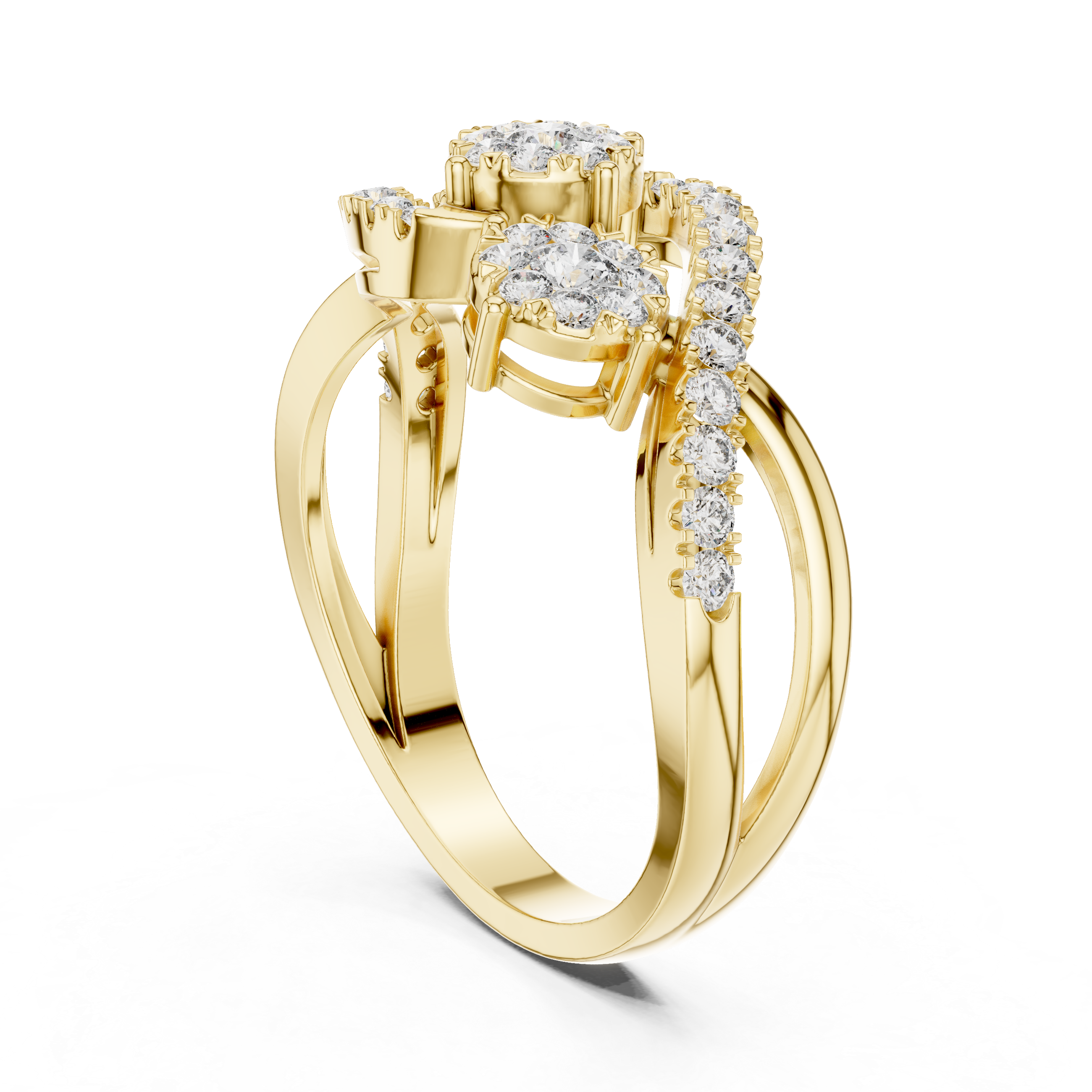 Opalescent lab grown diamond women's ring