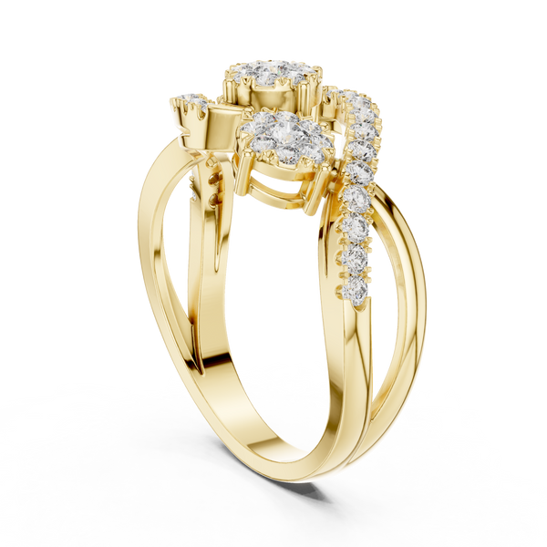Opalescent lab grown diamond women's ring