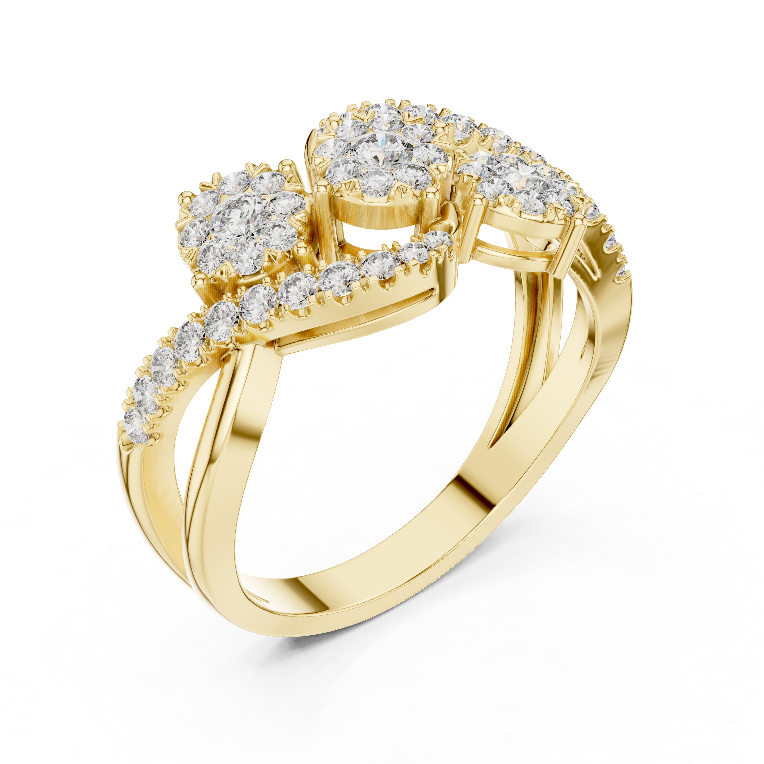 Opalescent lab grown diamond women's ring