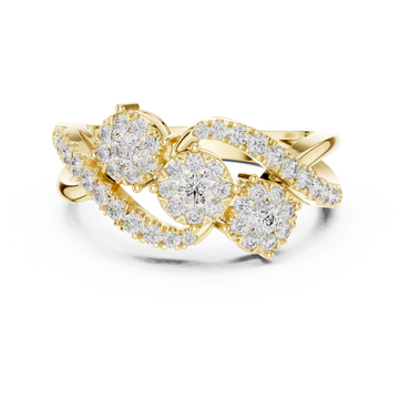 Opalescent lab grown diamond women's ring