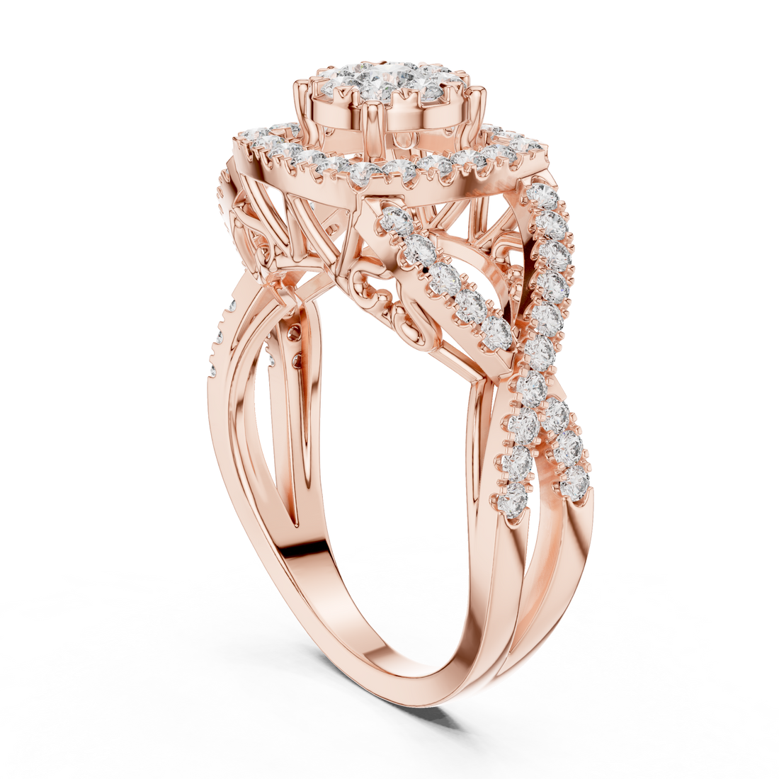 Galaxy Swirl lab grown diamond ring