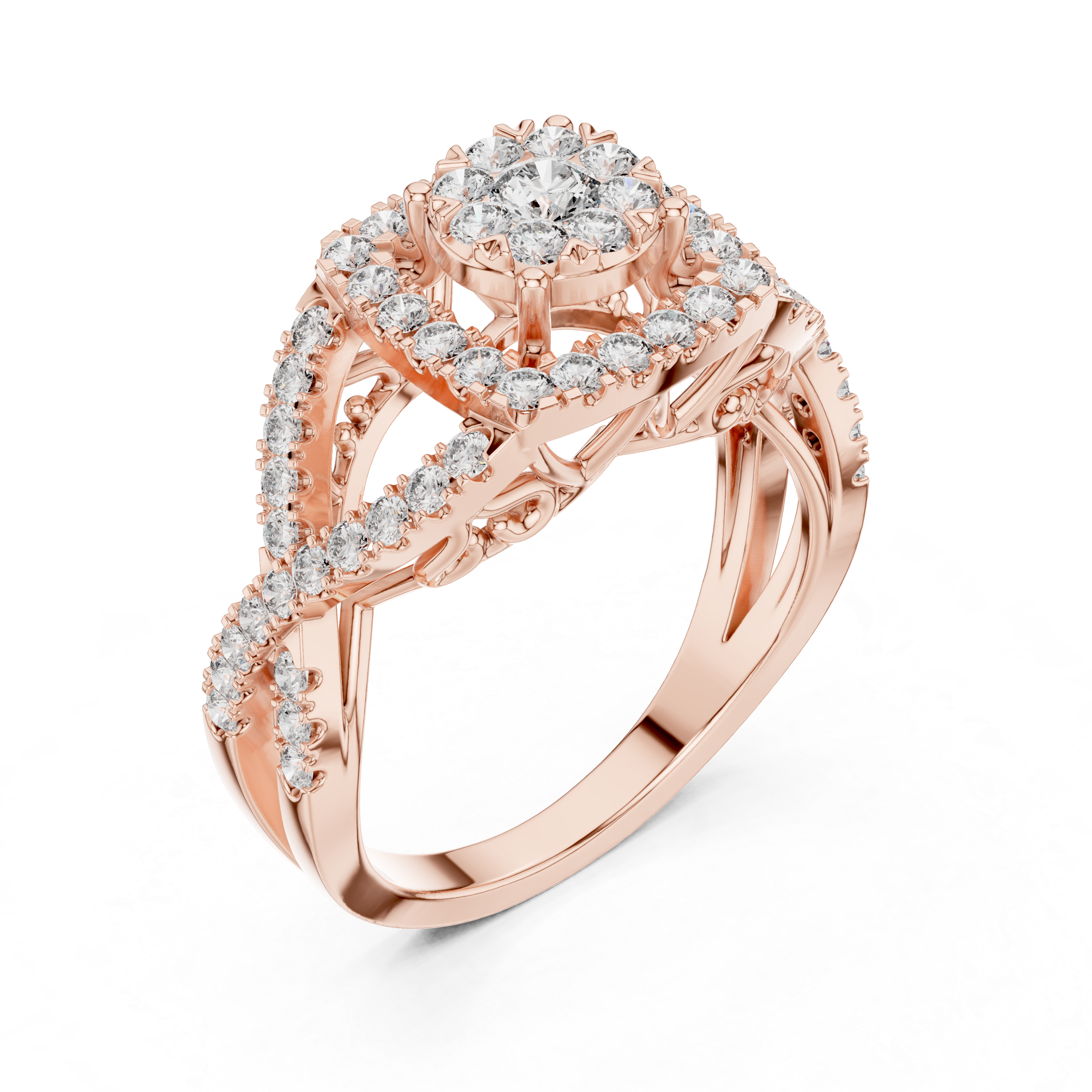 Galaxy Swirl lab grown diamond ring