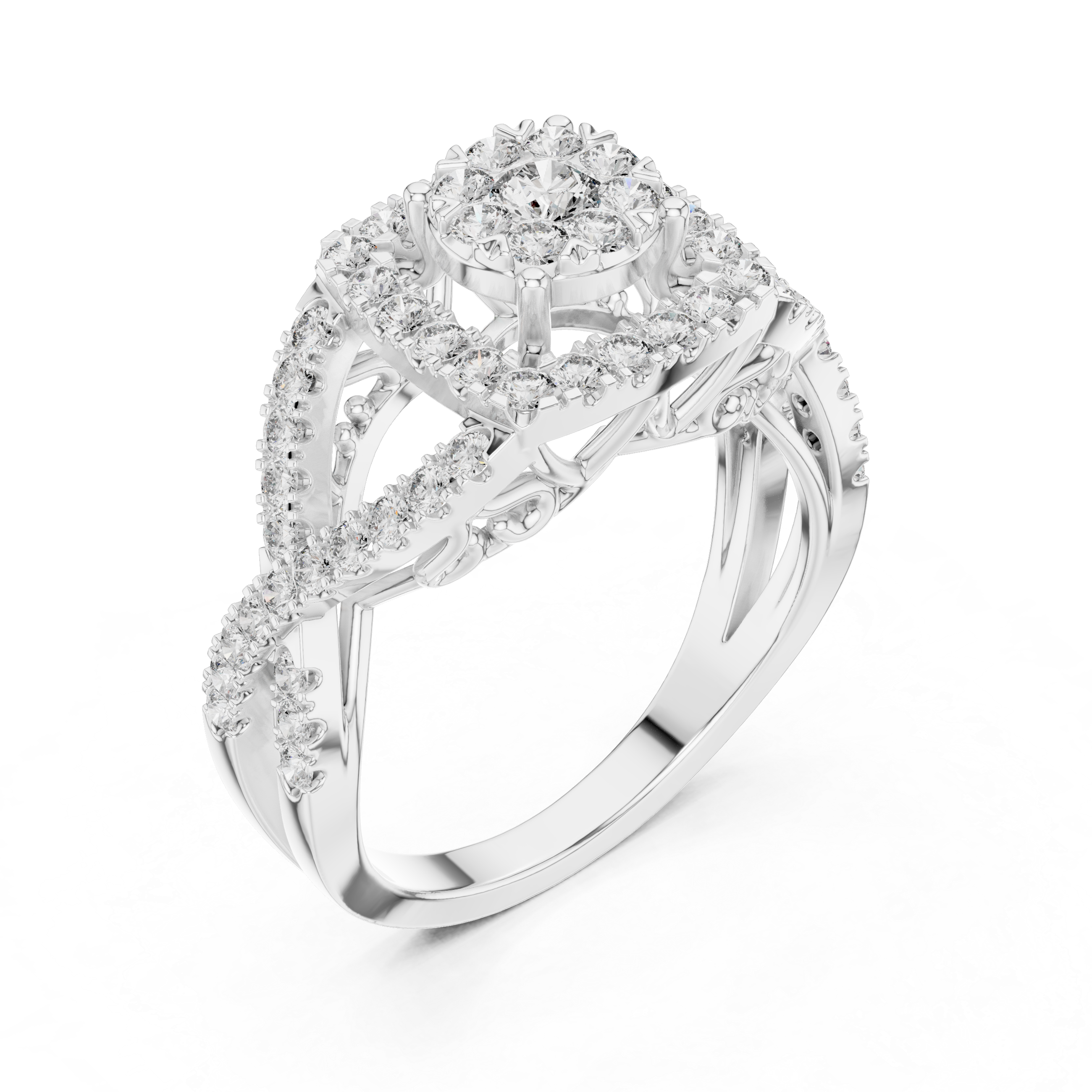 Galaxy Swirl lab grown diamond ring
