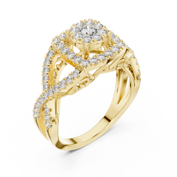 Galaxy Swirl lab grown diamond ring