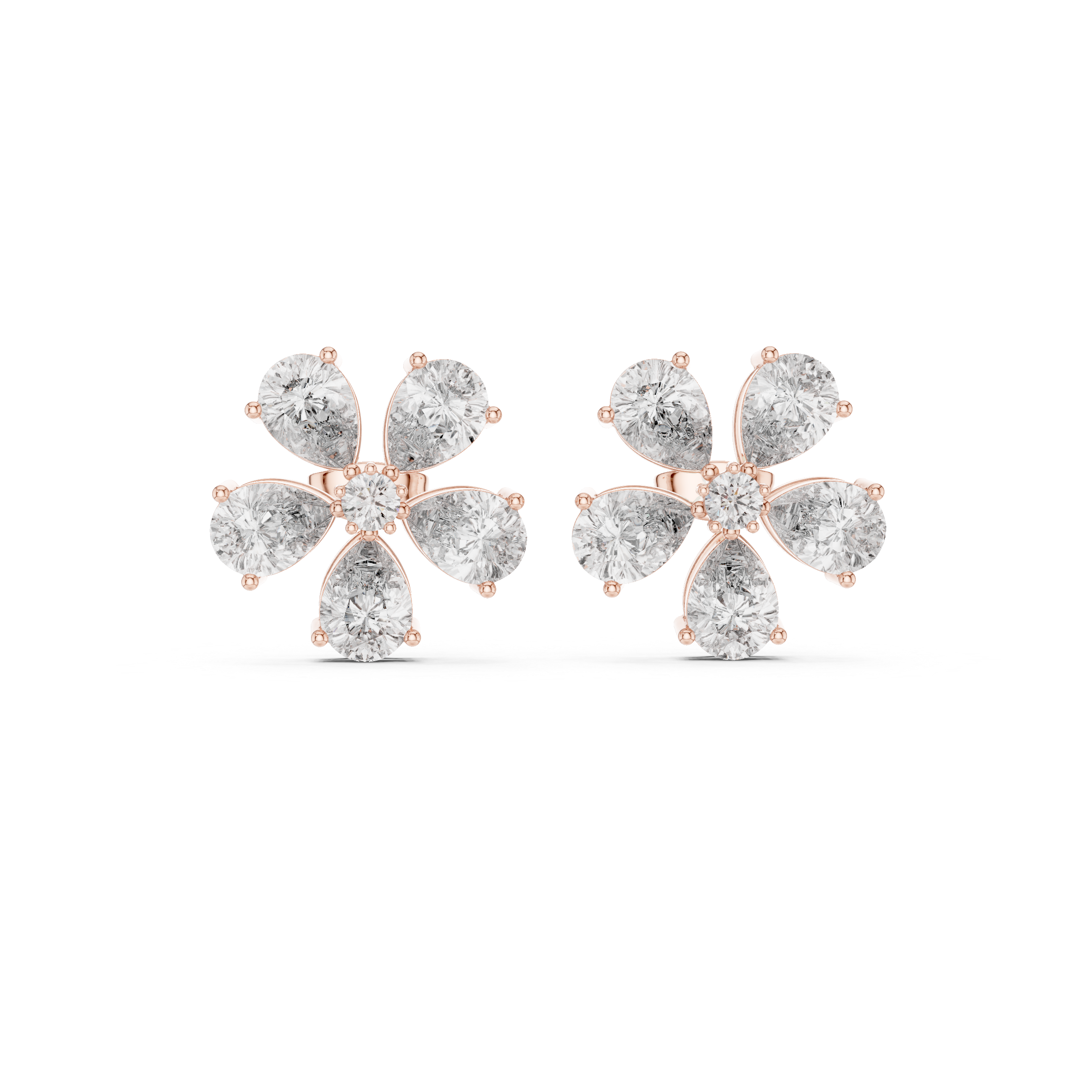 Exquisite Round And Pear Diamond Drops