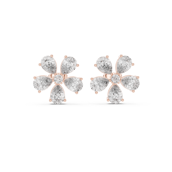 Exquisite Round And Pear Diamond Drops