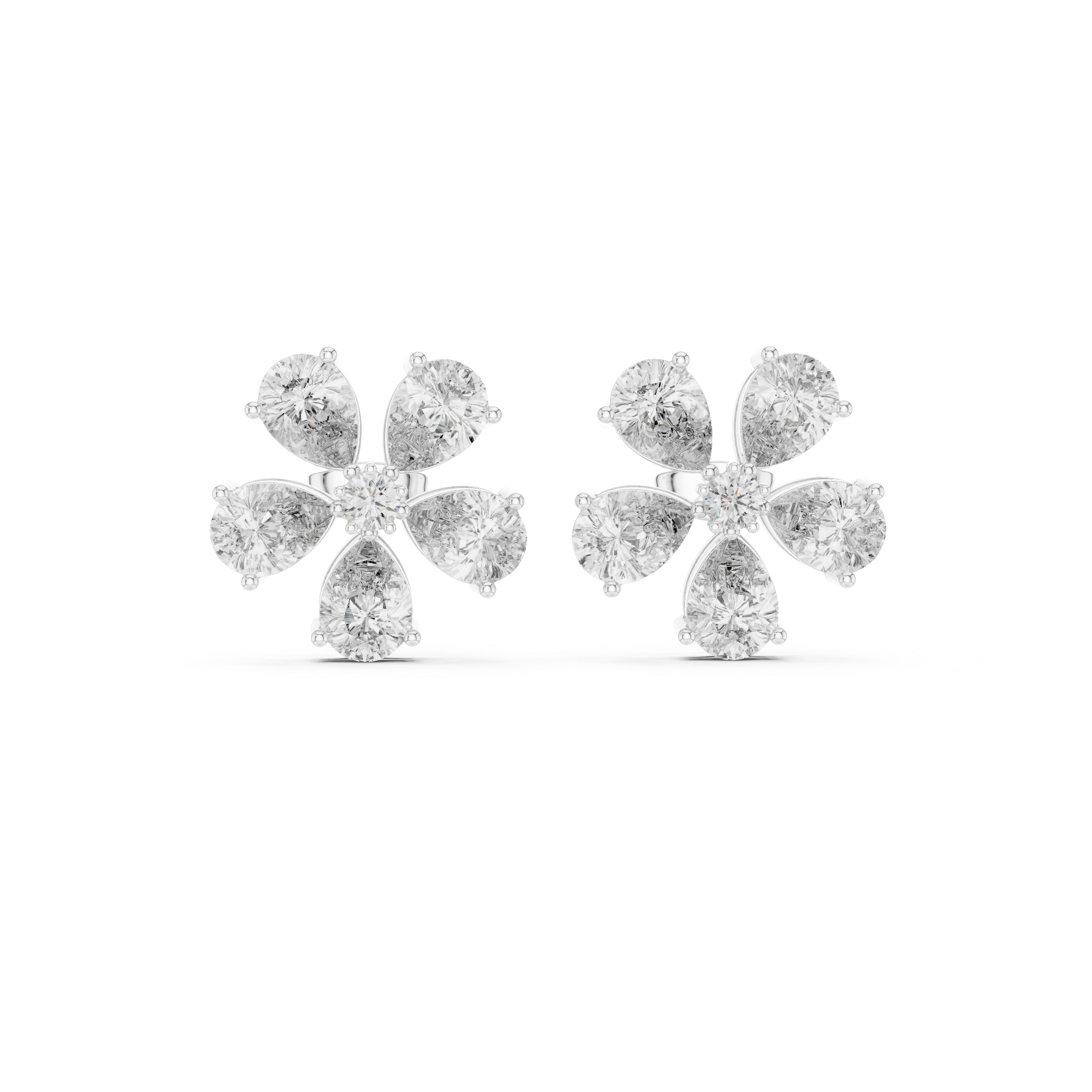 Exquisite Round And Pear Diamond Drops