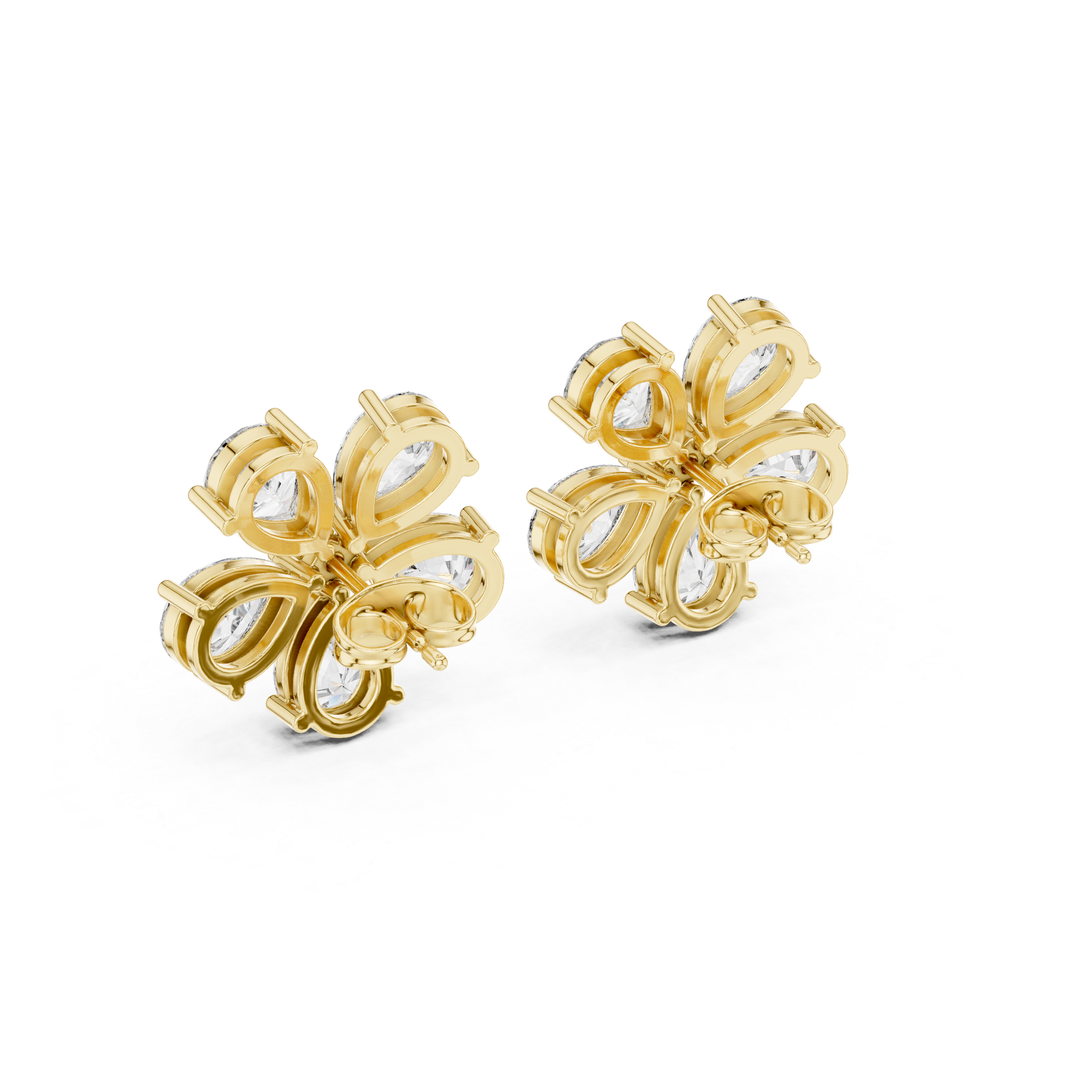 Exquisite Round And Pear Diamond Drops