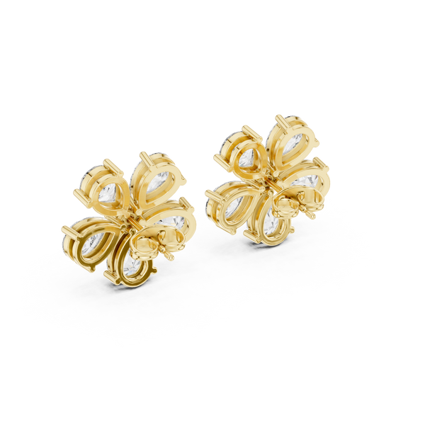Exquisite Round And Pear Diamond Drops