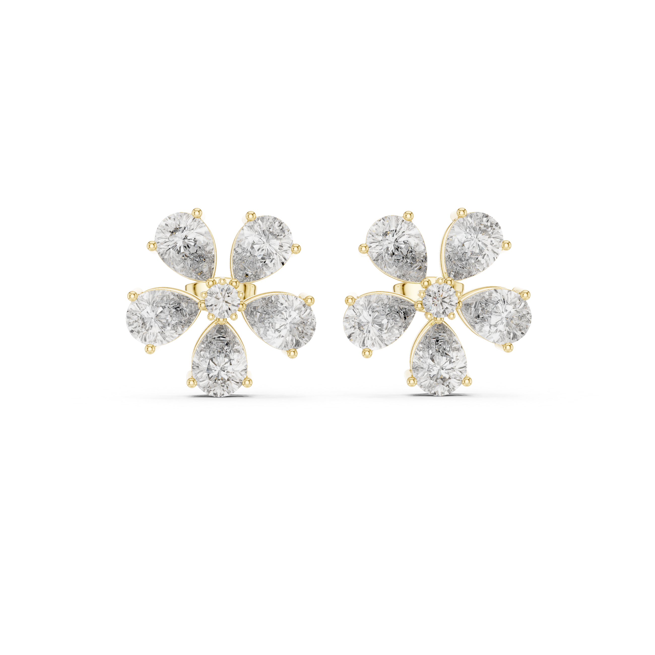 Exquisite Round And Pear Diamond Drops