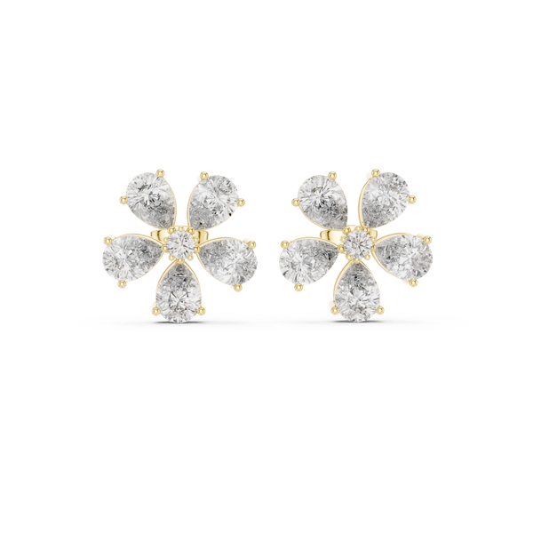 Exquisite Round And Pear Diamond Drops
