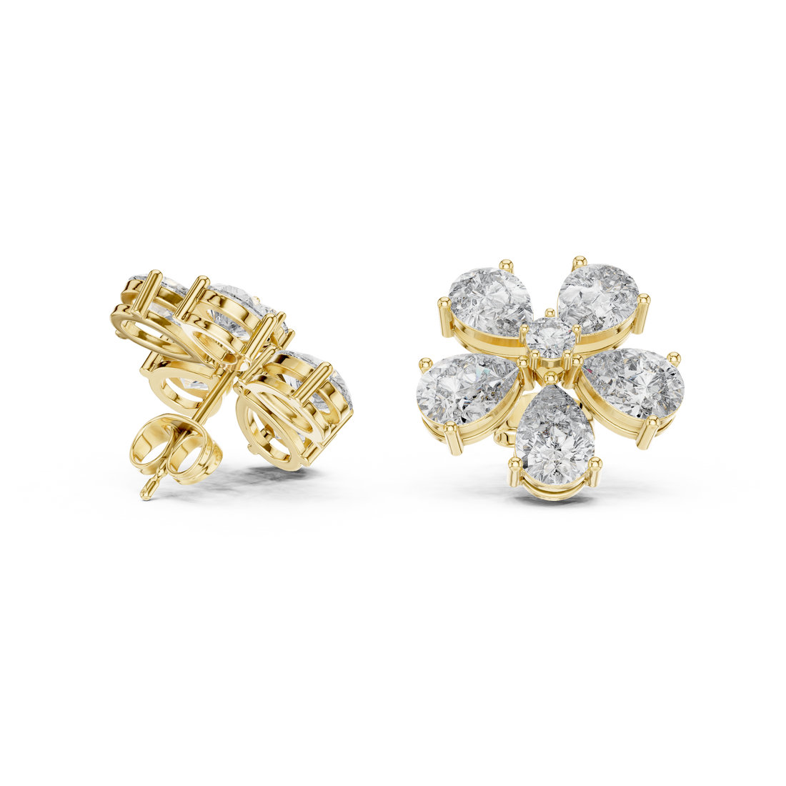 Exquisite Round And Pear Diamond Drops