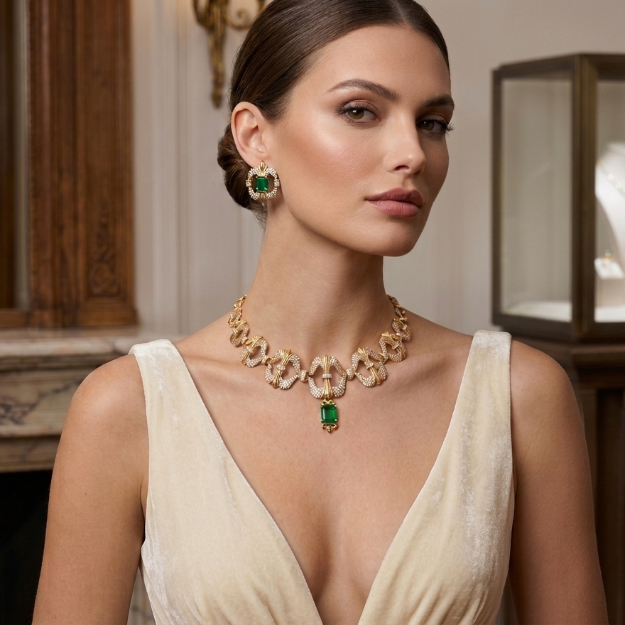 The Imperial Azure Arch Diamond Necklace