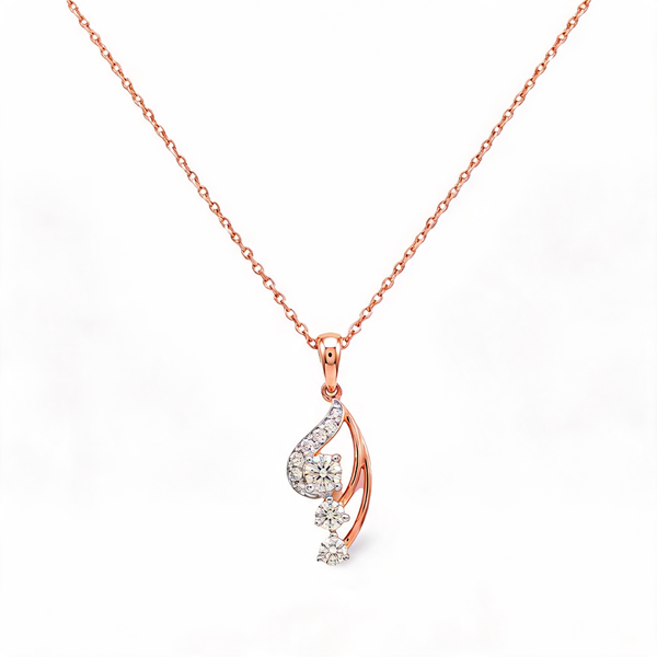 Glittering Leaf Branch Lab Grown Diamond Pendant