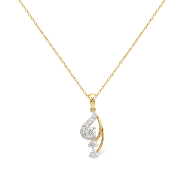 Glittering Leaf Branch Lab Grown Diamond Pendant