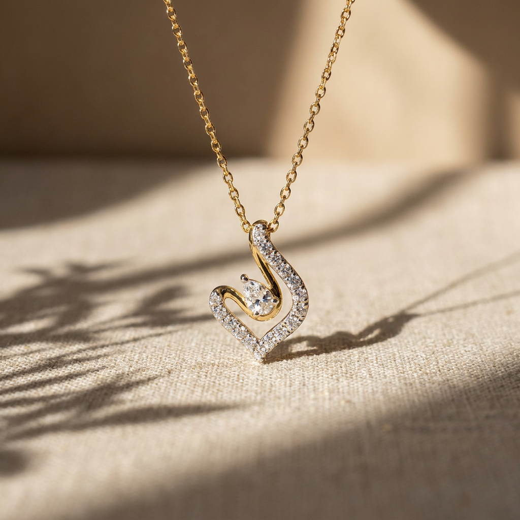 Exemplary Compass Point Lab Grown Diamond Pendant