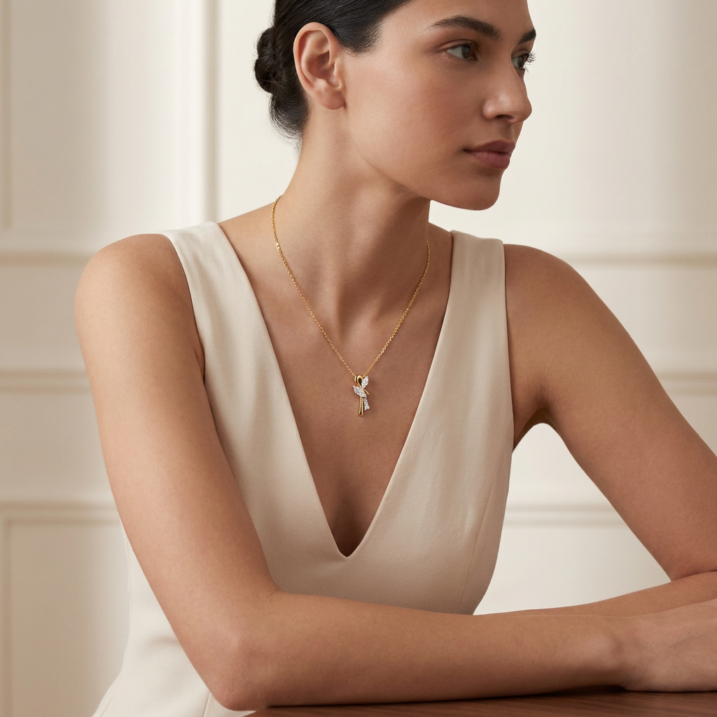 Contemporary Abstract Look Lab Grown Diamond Pendant