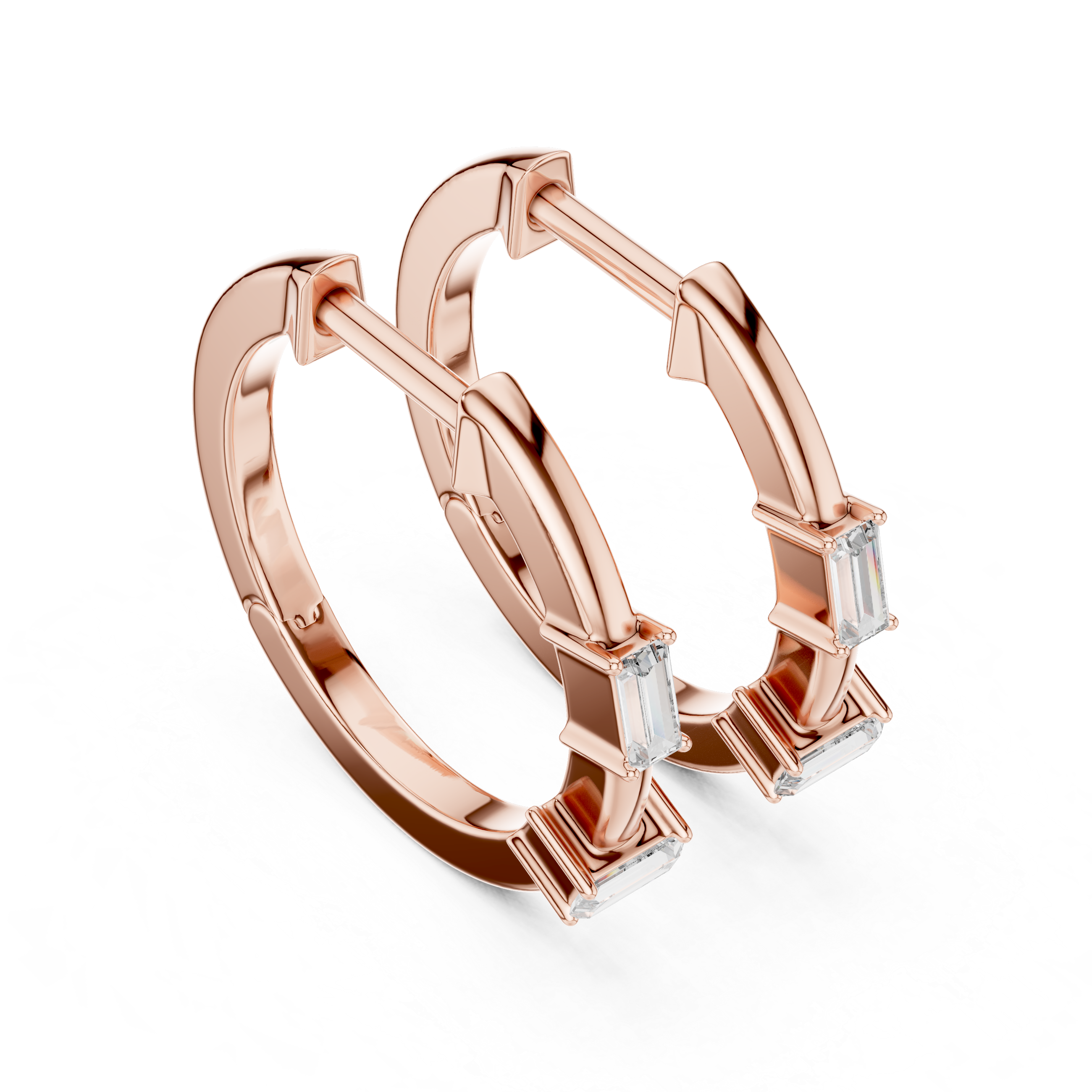 Prismatic Round Cut Lab Grown Diamond Earrings