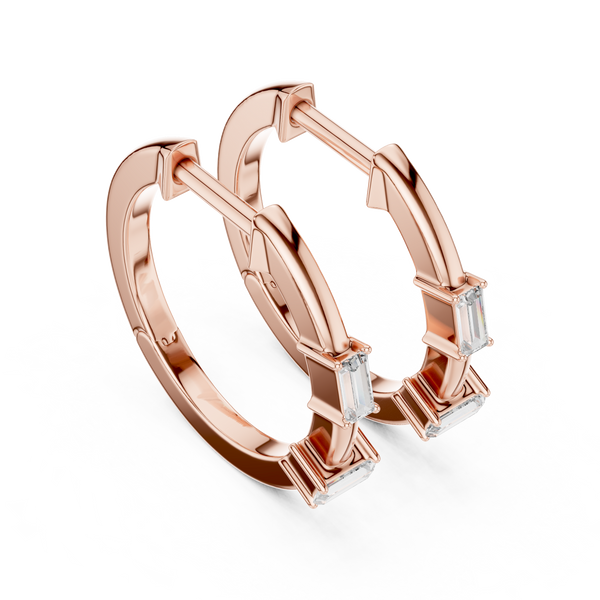 Prismatic Round Cut Lab Grown Diamond Earrings