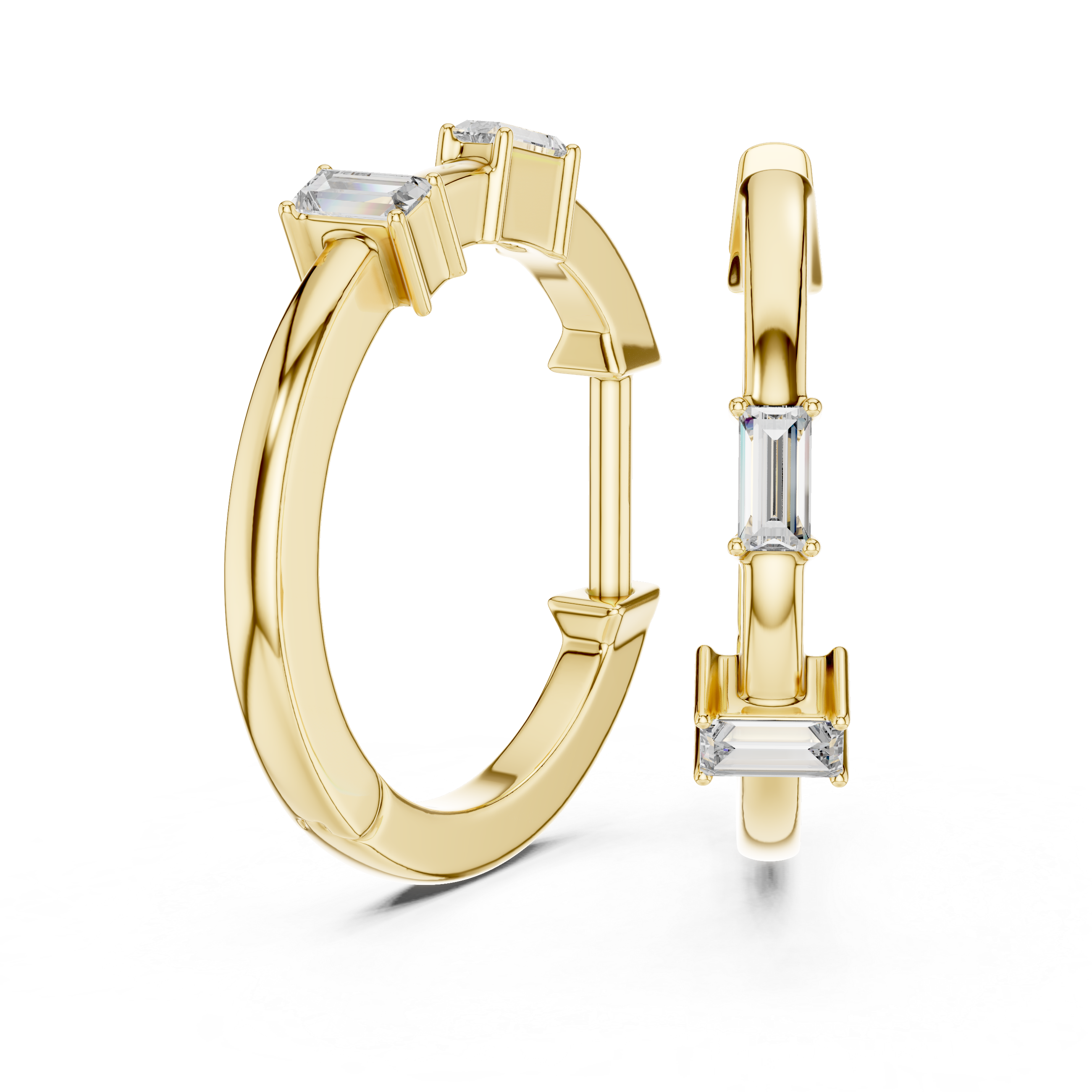 Prismatic Round Cut Lab Grown Diamond Earrings