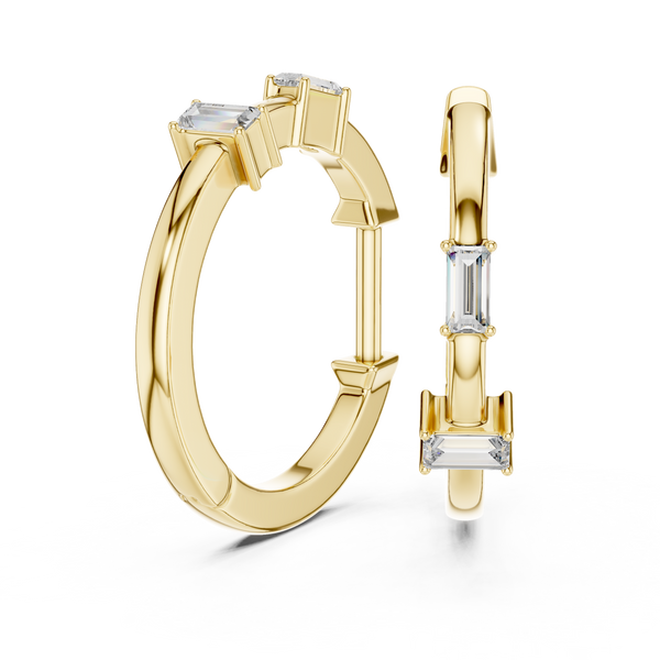 Prismatic Round Cut Lab Grown Diamond Earrings