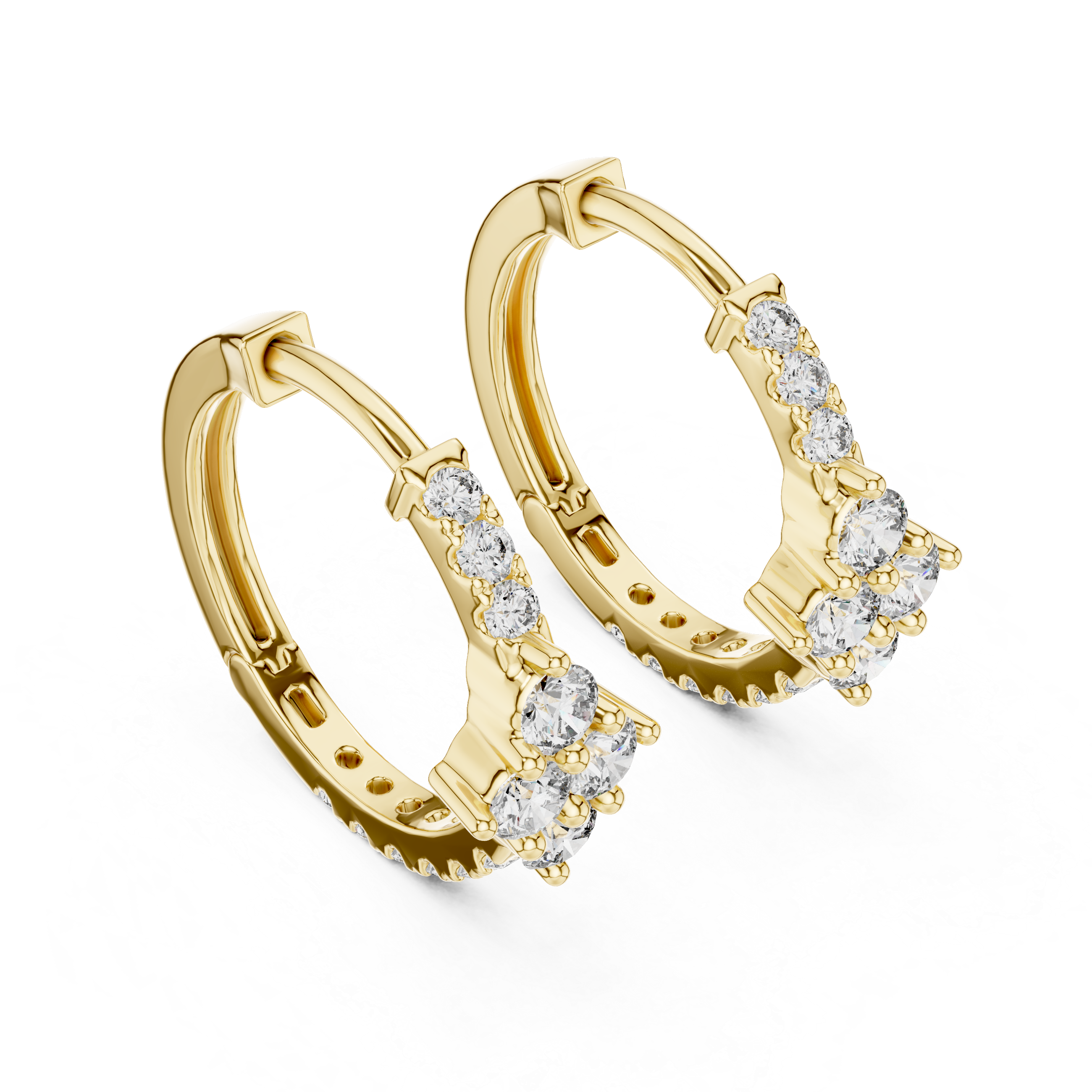 Spiral Wave Lab Grown Diamond Earrings