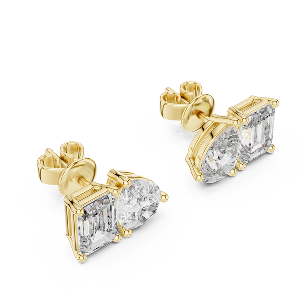 Linear Geometric Lab Grown Diamond Earrings