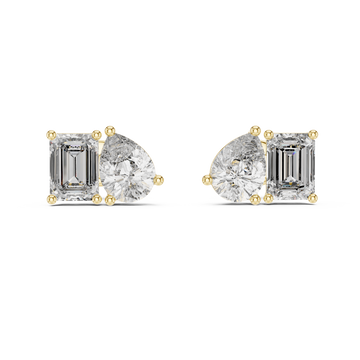 Linear Geometric Lab Grown Diamond Earrings
