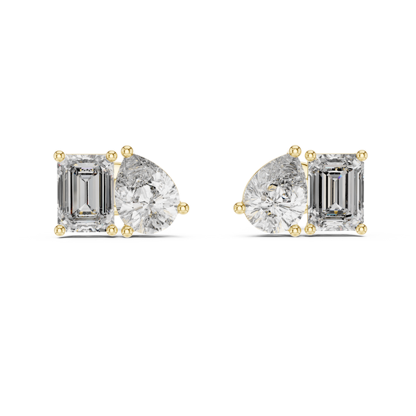 Linear Geometric Lab Grown Diamond Earrings