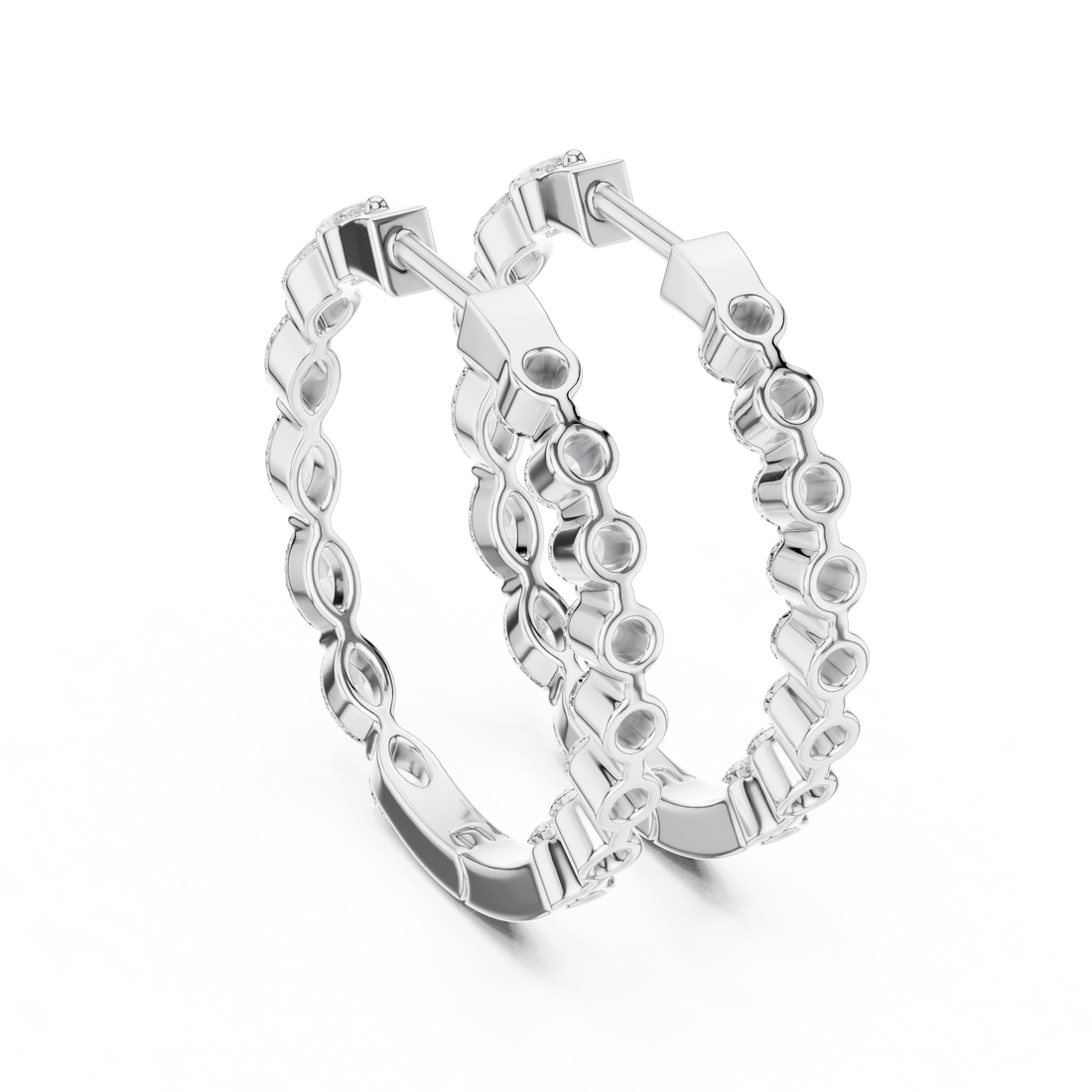 Infinity Wired Hoop Lab Grown Diamond Earrings