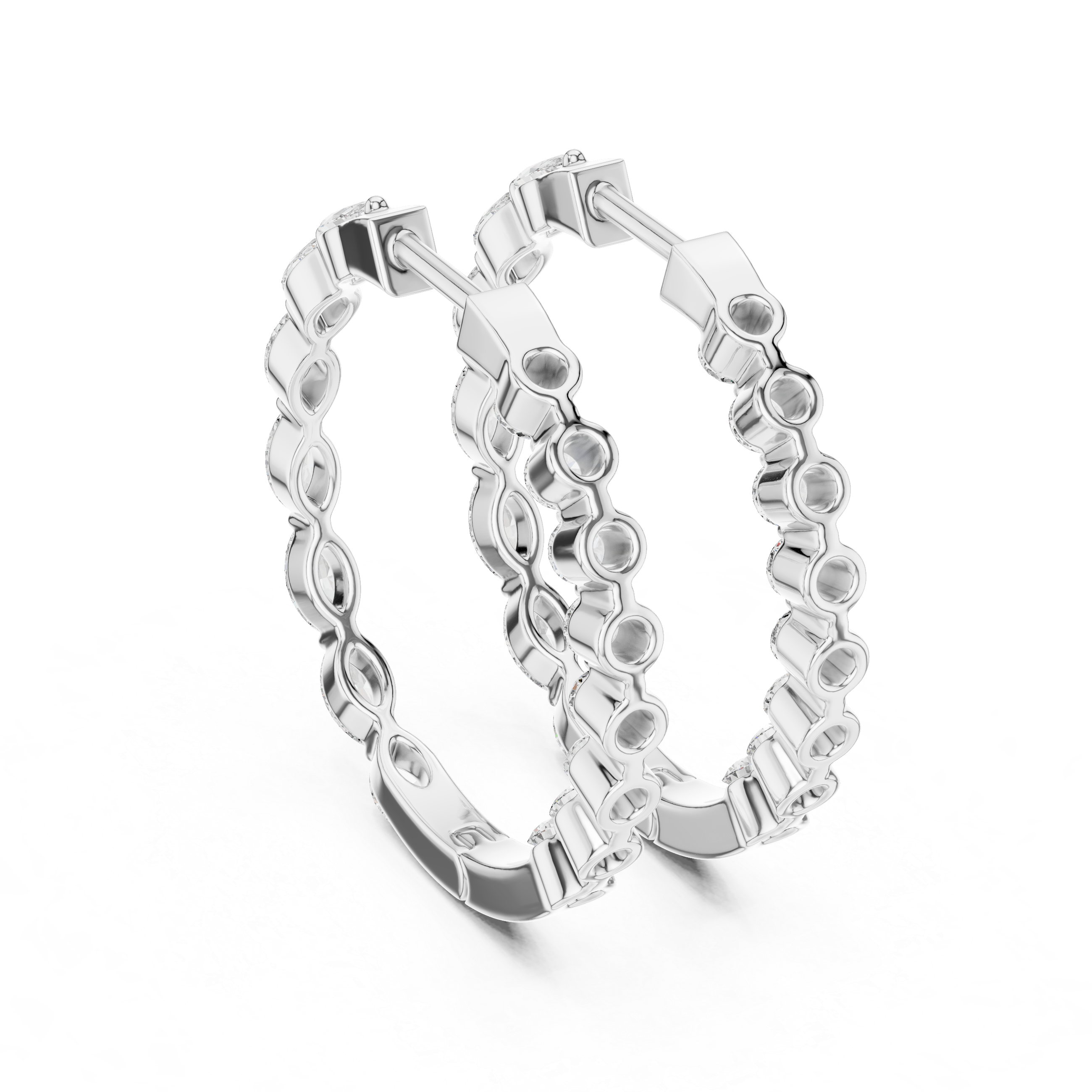 Infinity Wired Hoop Lab Grown Diamond Earrings