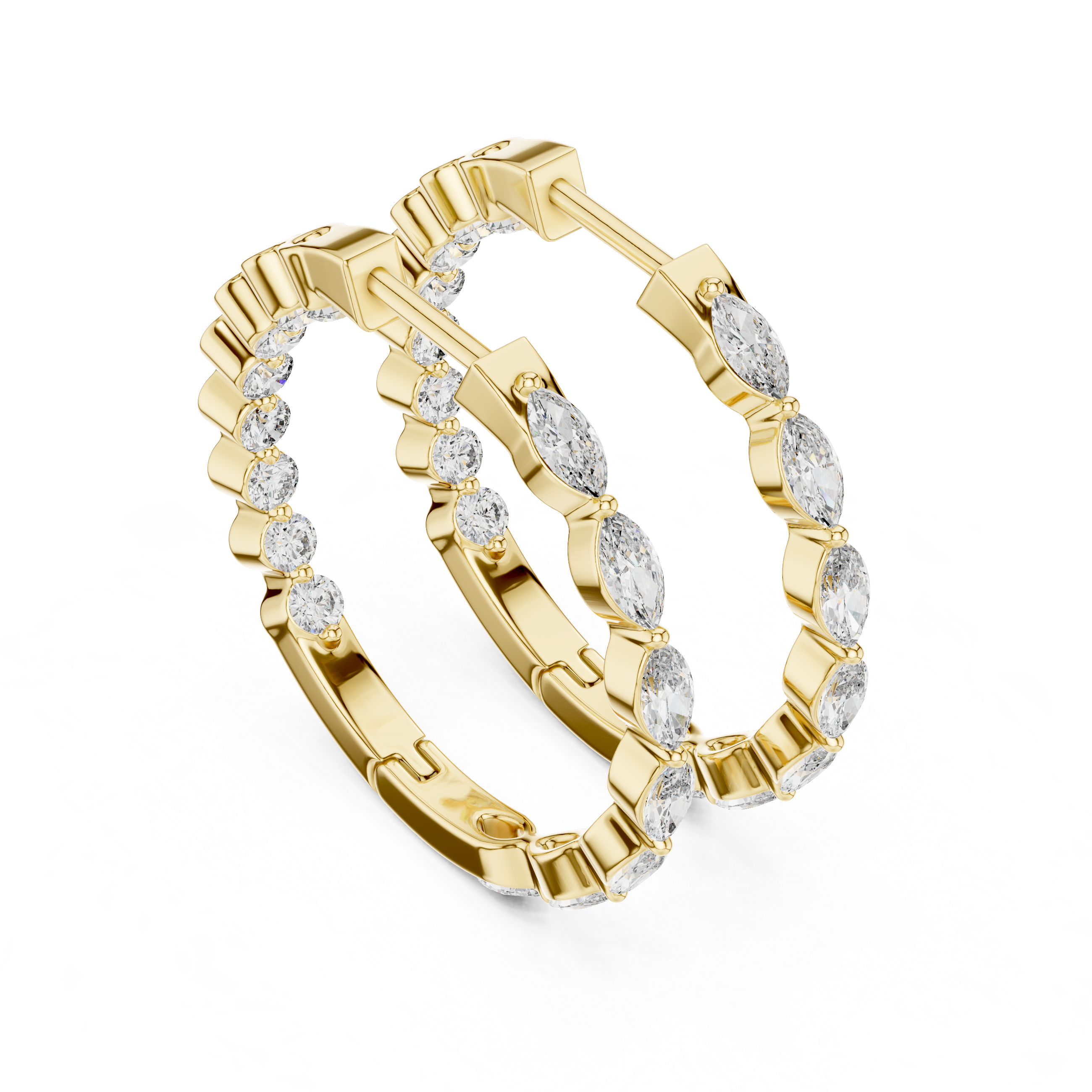 Infinity Wired Hoop Lab Grown Diamond Earrings