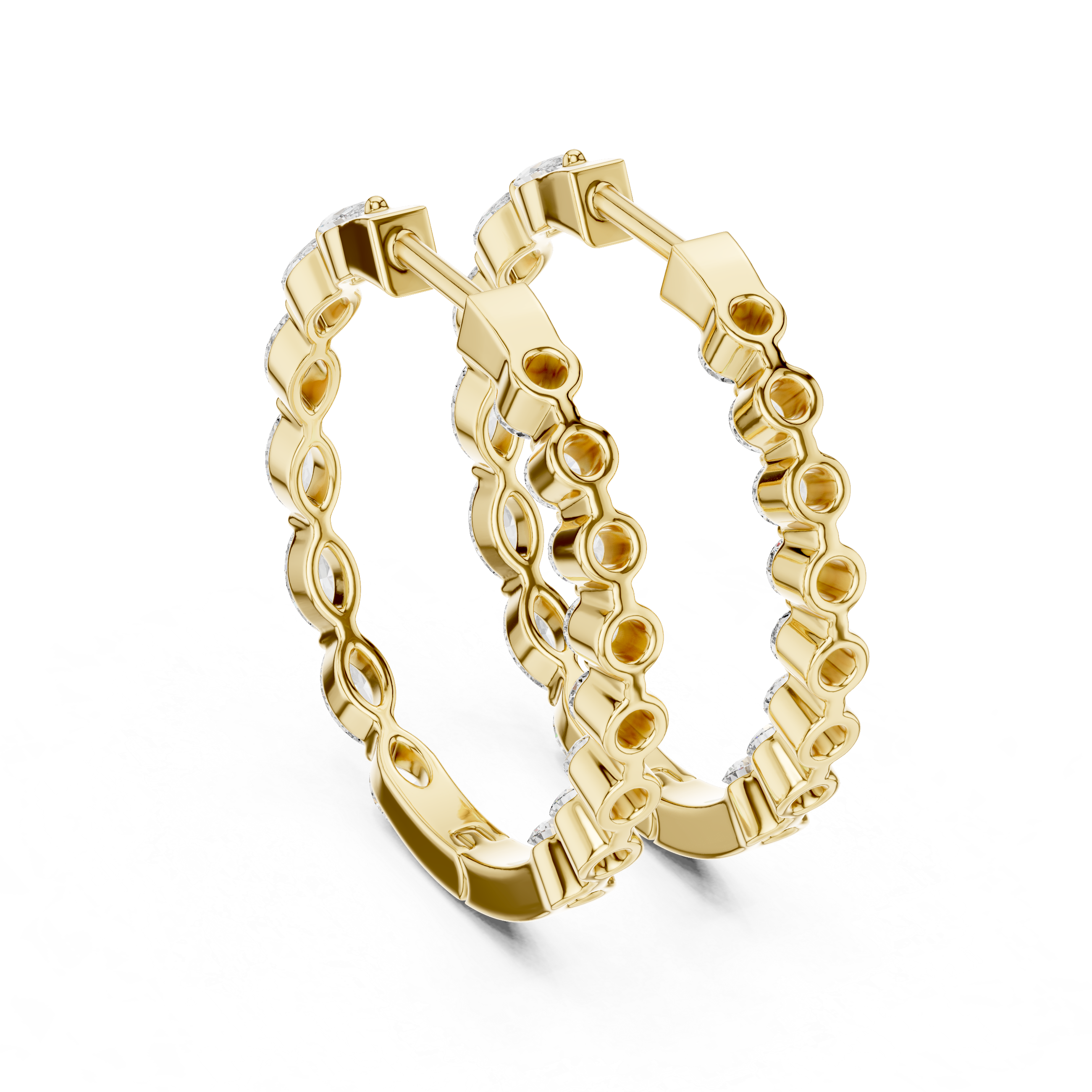 Infinity Wired Hoop Lab Grown Diamond Earrings