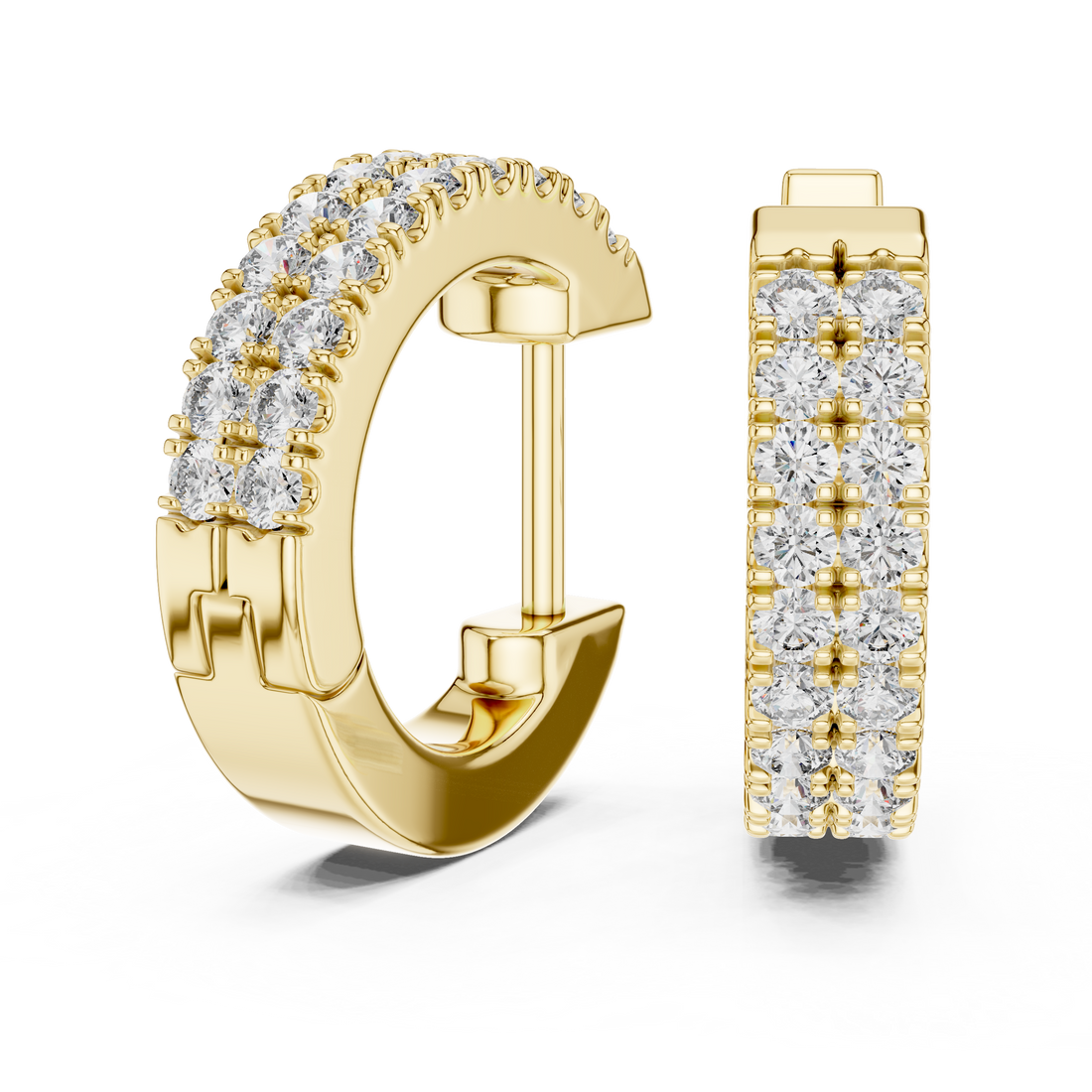 Sharp Square Stud Lab Grown Diamond Earrings