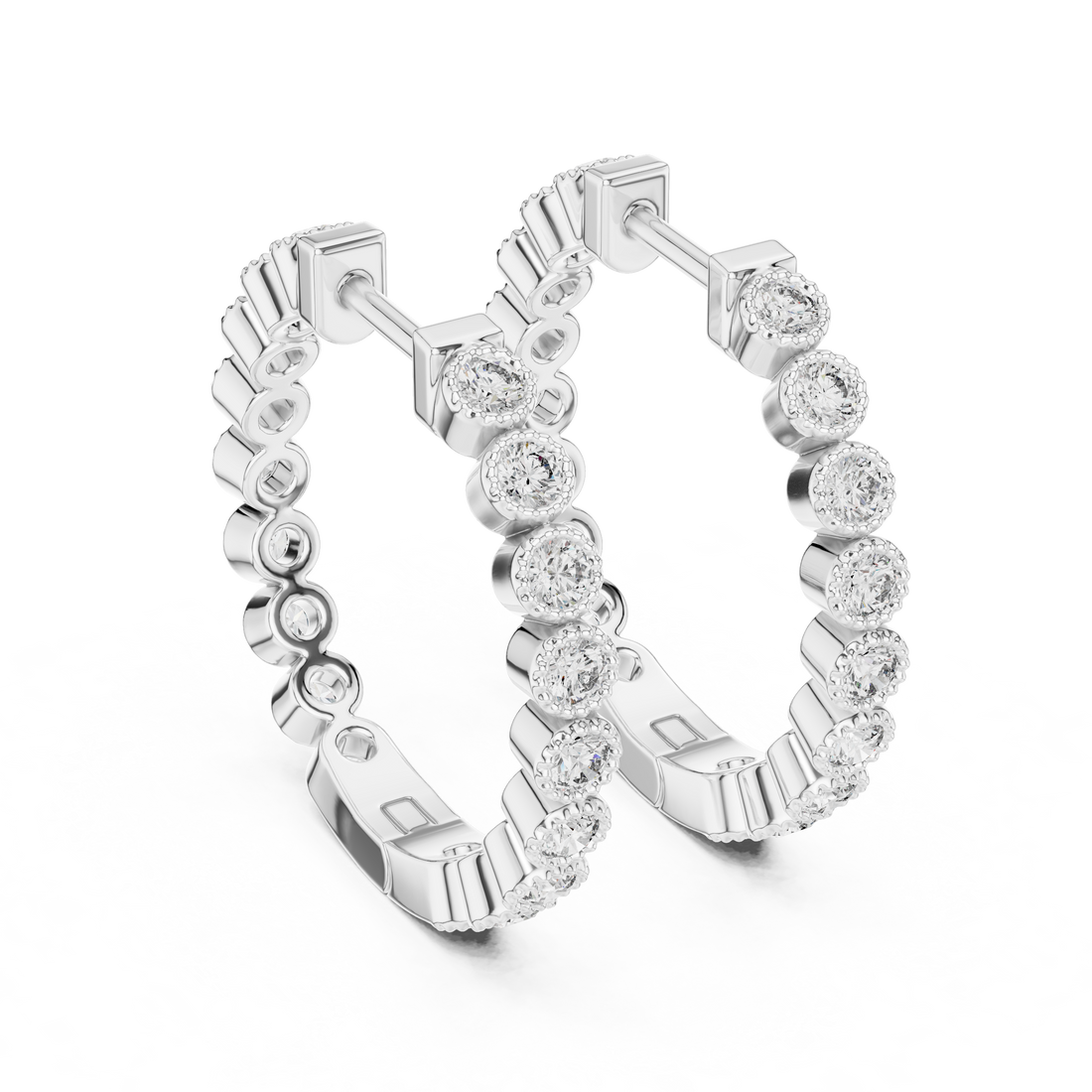Contemporary Beam Lab Grown Diamond Earrings
