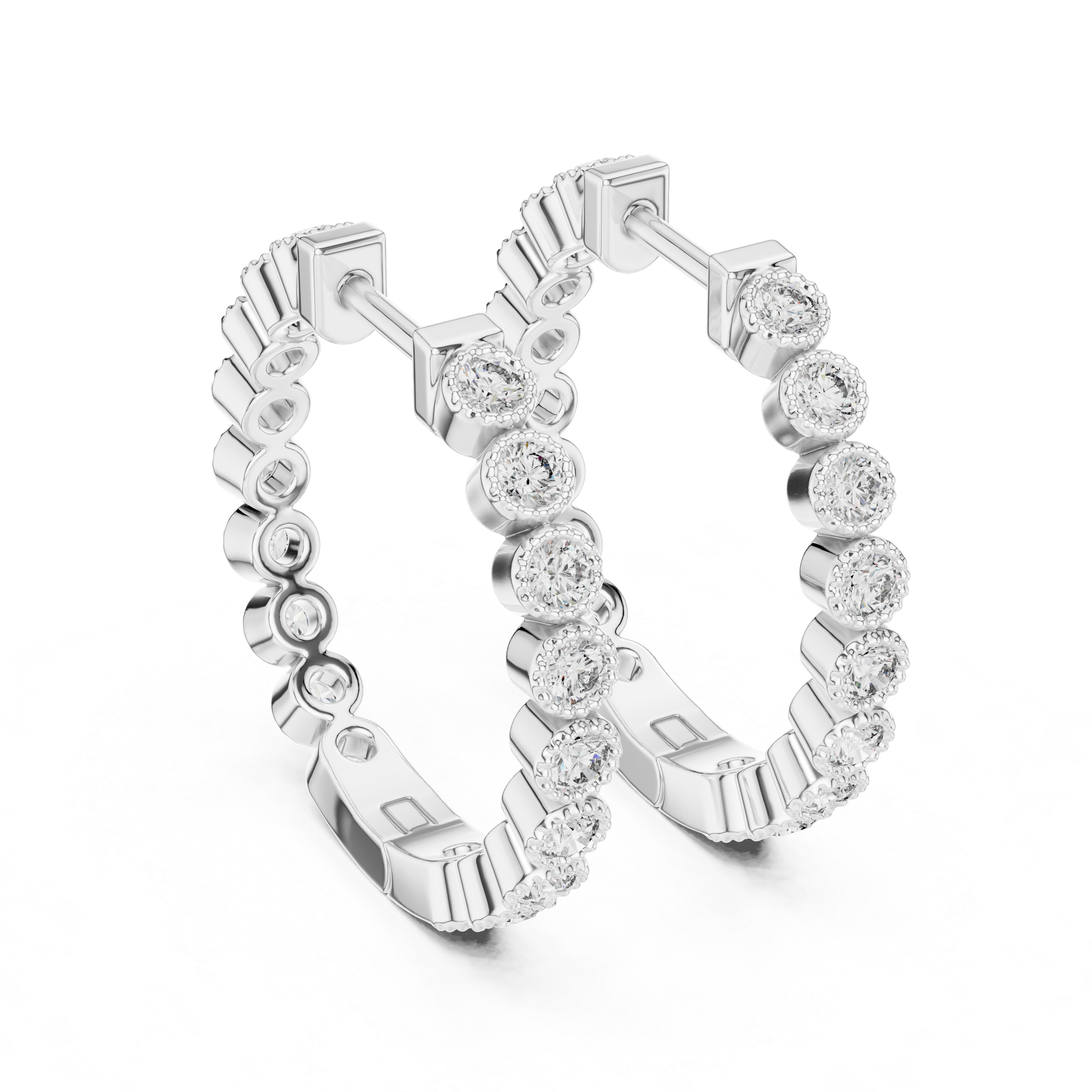 Contemporary Beam Lab Grown Diamond Earrings