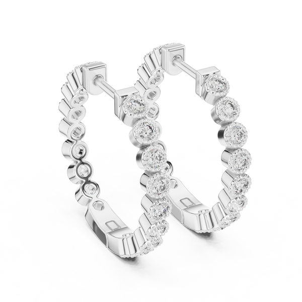 Contemporary Beam Lab Grown Diamond Earrings
